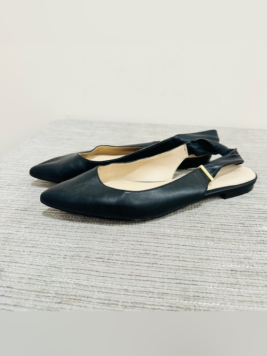 Cole Haan Shoes - Cole Haan Eden Skimmer Ballet Flats Black Leather Pointed Toe Slingback Sz10,5